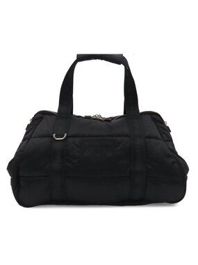 Chanel Boston Bag Sports Line CC Logo Black Silver Nylon